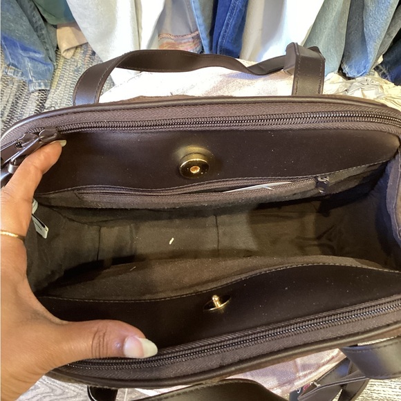 Vintage 80's leather Patchwork oversized frame Bag - Picture 7 of 9